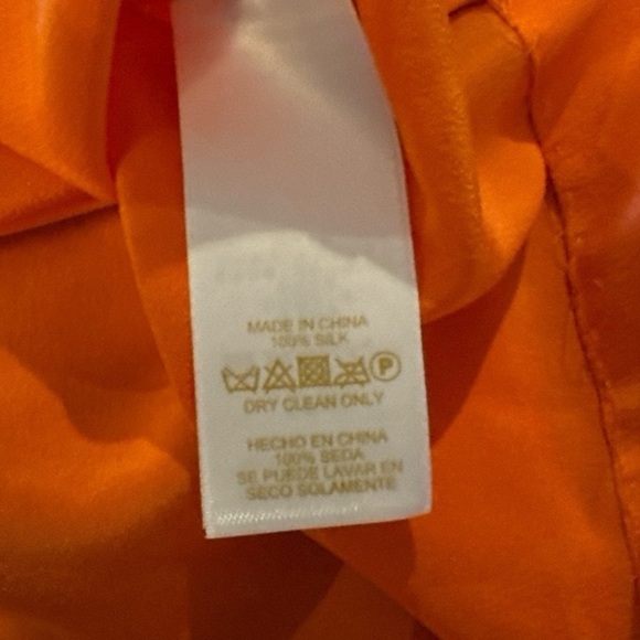 Kate Spade 100% Silk Blouse Tank Orange Sz 4 Sleeveless Casual Summer - Picture 4 of 8